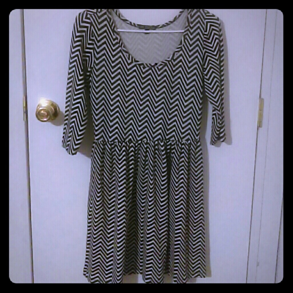 Black chevron dress